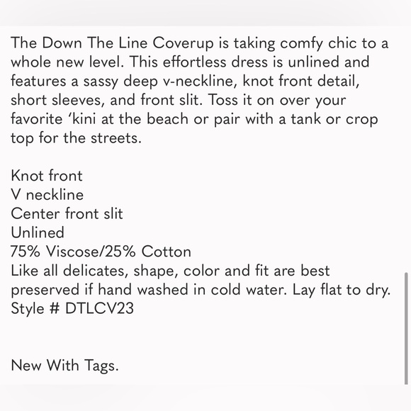 NWT New L*Space Summer Nights Stripe Down The Line Cover-Up small - Picture 10 of 11